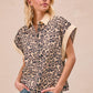 LEOPARD TOP w/COLLAR 4255