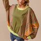 OLIVE STRIPE TOP 1842