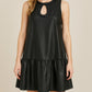 FAUX LEATHER BLACK DRESS 30397