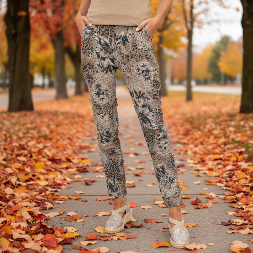 FLORAL CHEETAH PANT 22126