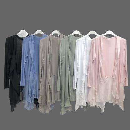 MADE IN ITALY SILK LONG RUFFLE JACKET 2711