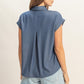 CAP SLEEVE TOP 116 in DENIM