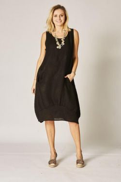 Made in Italy Balloon Dress, Linen 8228