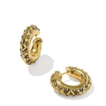 Gold hoop earrings with triangle design