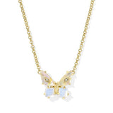 Opal irredescent necklace in gold