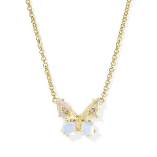 Opal irredescent necklace in gold