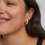 Gold hoop with stones
