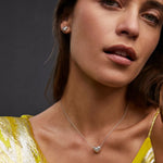Heart stud earrings and matching necklace
