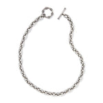 Silver chain bracelet on a white background