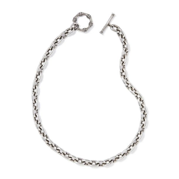 Silver chain bracelet on a white background