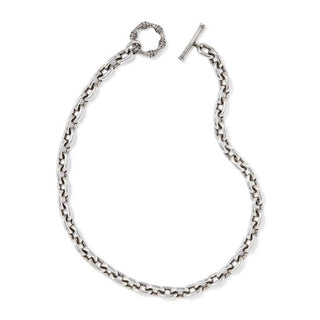 Silver chain bracelet on a white background