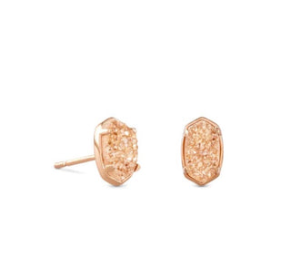 Rose gold drusy stone earrings