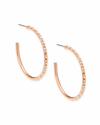 Metal hoop earrings with crystals