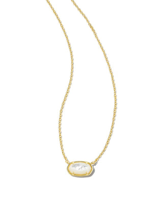 Mother of pearl stone in gold setting necklace