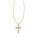Gold chain with cross and crystals