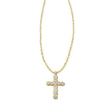 Gold chain with cross and crystals