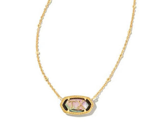 Gold chain with abalone stone and TX