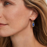 LADY WITH BLUE LEE DROP EARRING