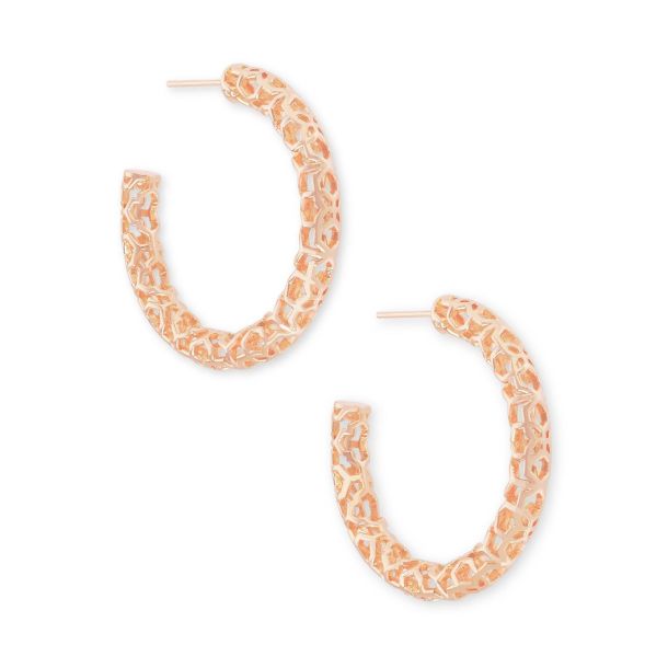 ROSEGOLD COLORED METAL HOOP EARRINGS