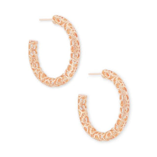 ROSEGOLD COLORED METAL HOOP EARRINGS