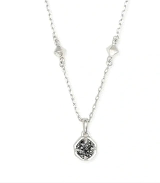 SALE * KENDRA SCOTT NOLA NECKLACE ~ RHODIUM PLAT DRUSY