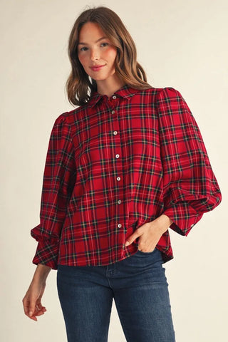 PATSY PLAID TOP 17115
