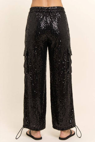 JULIANNA SEQUIN PANT 60467 ~ BLACK