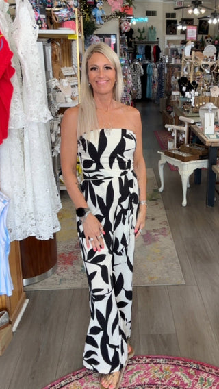 CHARLEIGH JUMPSUIT in CREAM/BLACK 8390