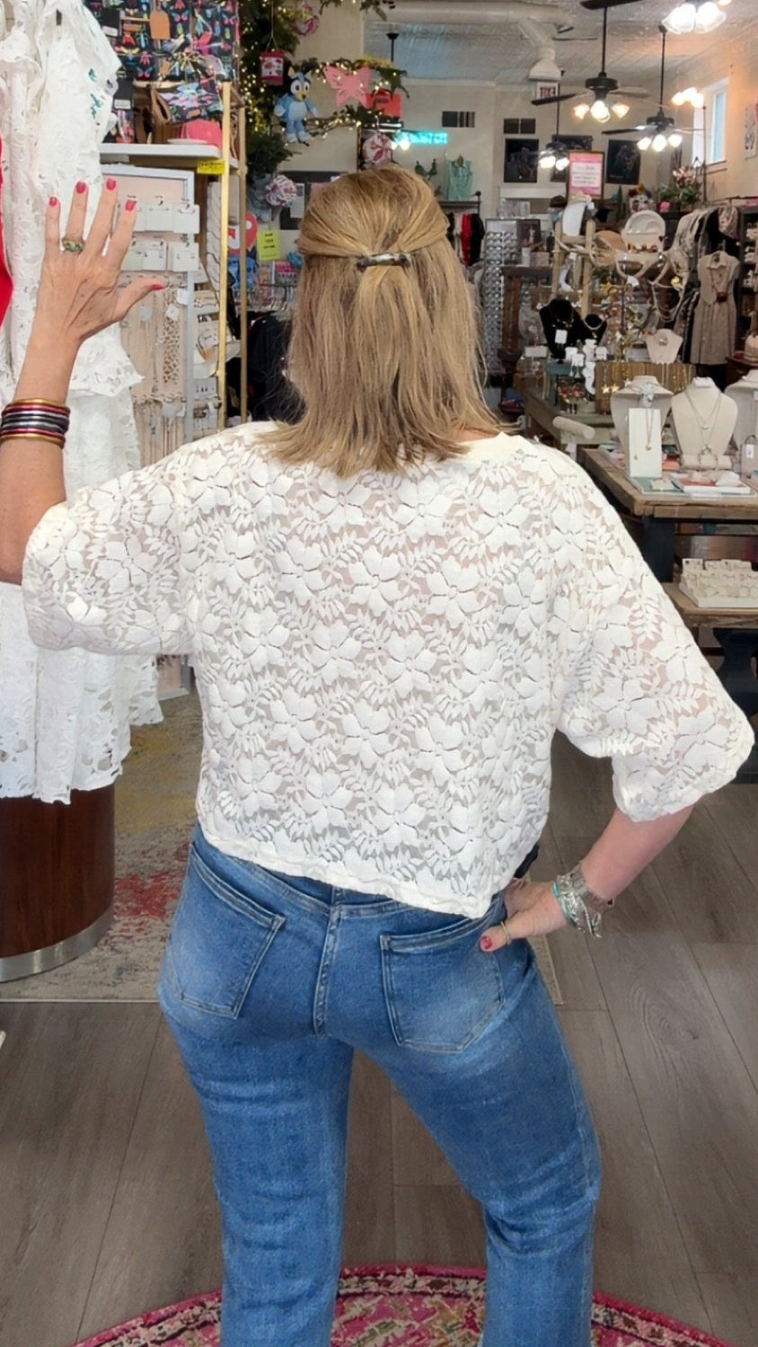 Woman in a store looking at merchandise