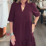 BRIDGET DRESS 72317 NAVY or EGGPLANT