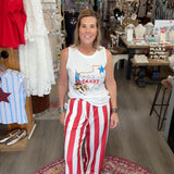 DAYDREAM STRIPED PANT 1027 RED