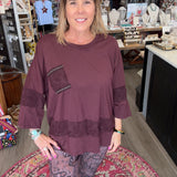 DIANA BURGUNDY TOP 91352