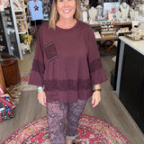 DIANA BURGUNDY TOP 91352