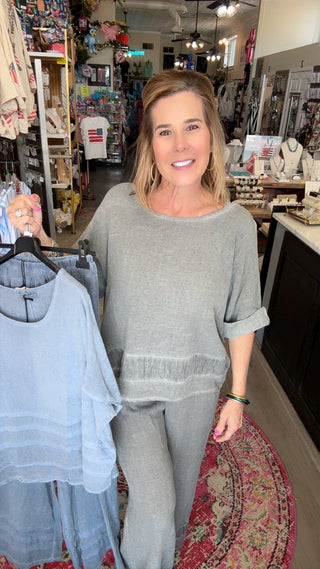 BRISTOL GRAY GAUZE TOP 71302