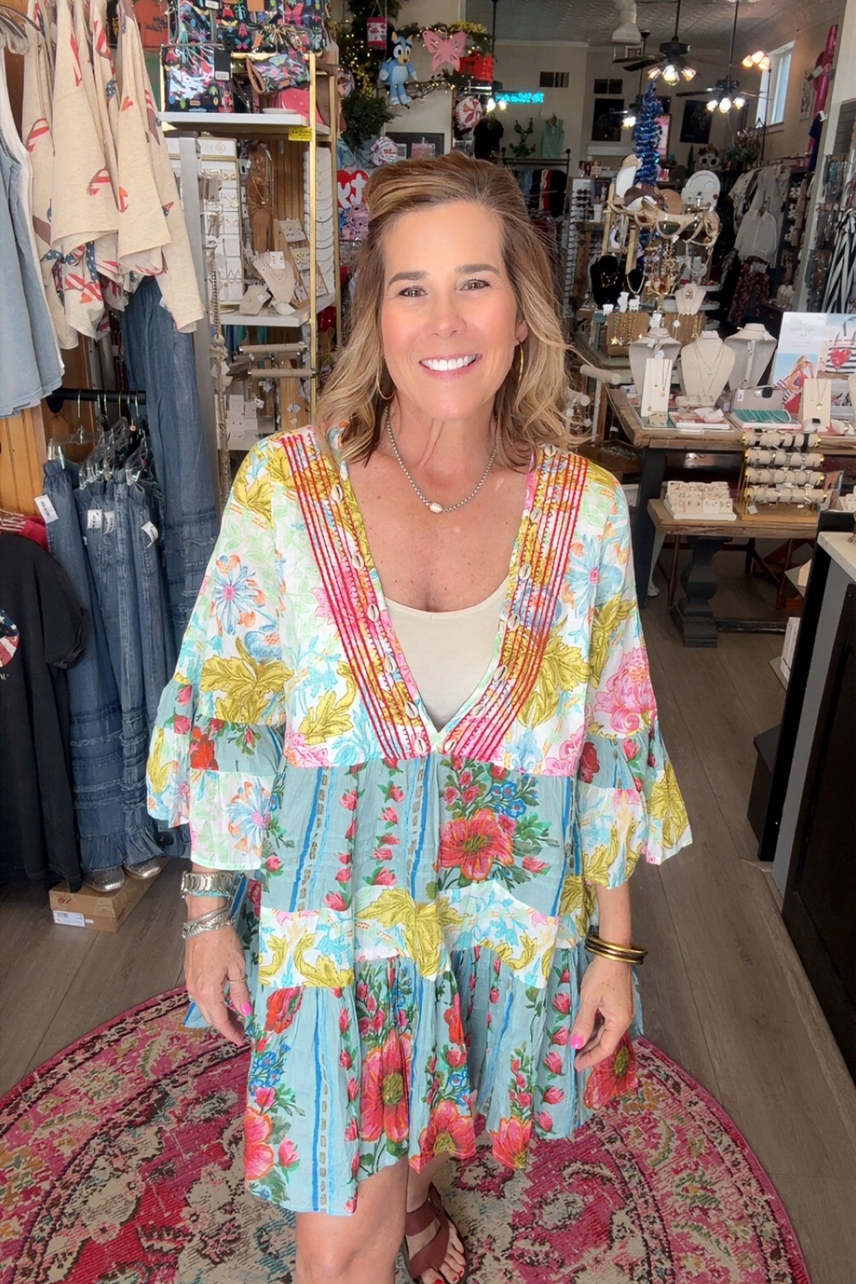 long tunic dress on model