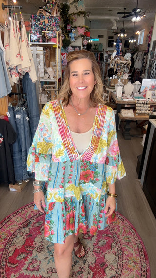 long tunic dress on model