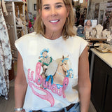 Clarissa Retro Cowboy Sleeveless Tee
