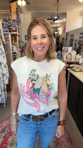 Clarissa Retro Cowboy Sleeveless Tee