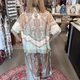 Adele Olive Silk-Blend Flowy Top