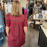 RESSA RED PLAID DRESS 15936