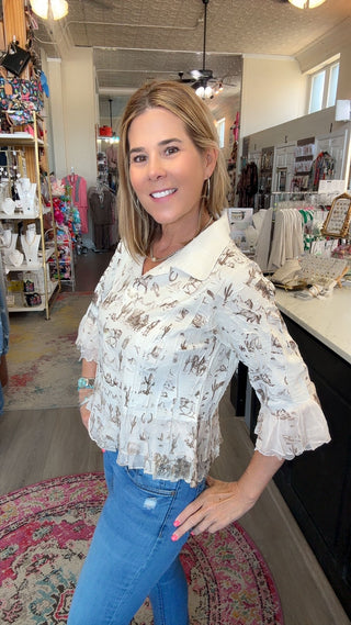WEST 3/4 SLEEVE TOP 4870