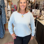 APRIL SWEATER w/PINK TRIM 2121