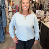 APRIL SWEATER w/PINK TRIM 2121