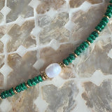 BRACHA 518 TAJ MALACHAITE WITH PEARL NECKLACE