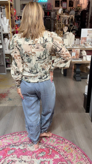 EASEL BERNICE TENCIL DENIM PANT 58148