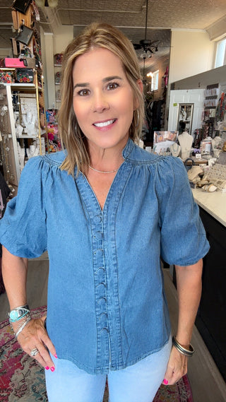 LYNETTE Denim Top