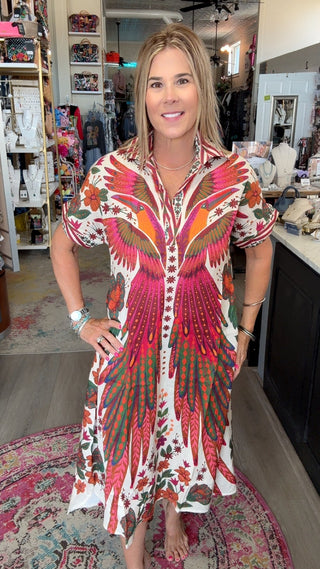 VARIA BEIGE/PLUM DRESS