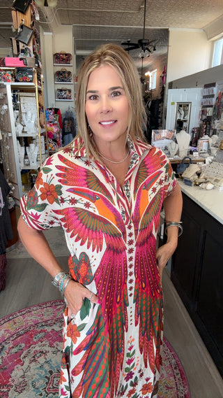 VARIA BEIGE/PLUM DRESS