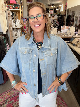EASEL LANAY DENIM TOP 30399