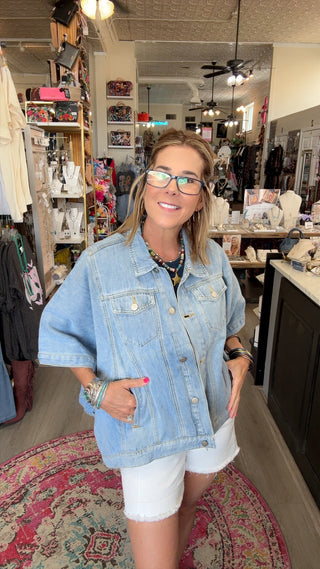 EASEL LANAY DENIM TOP 30399